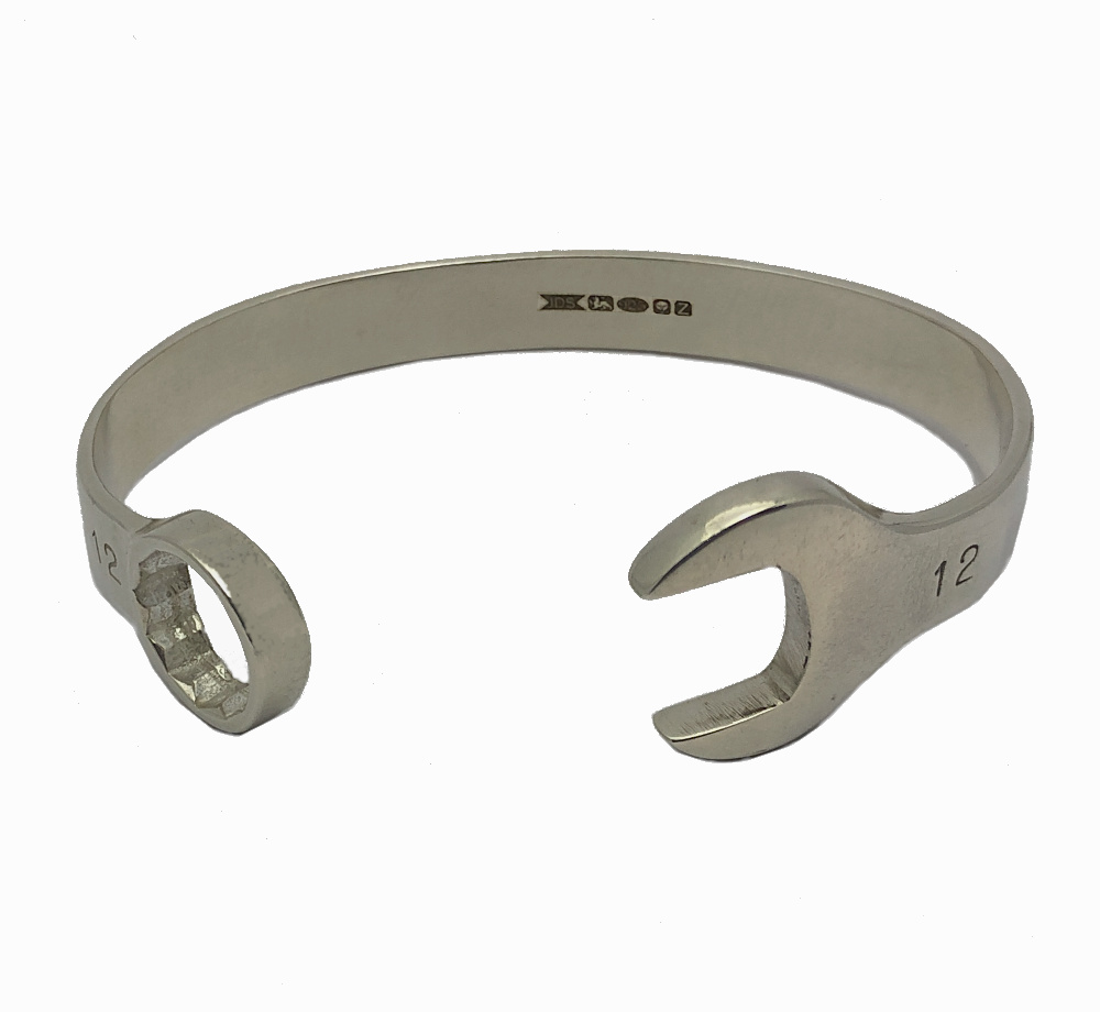 12mm Silver Spanner Bangle
