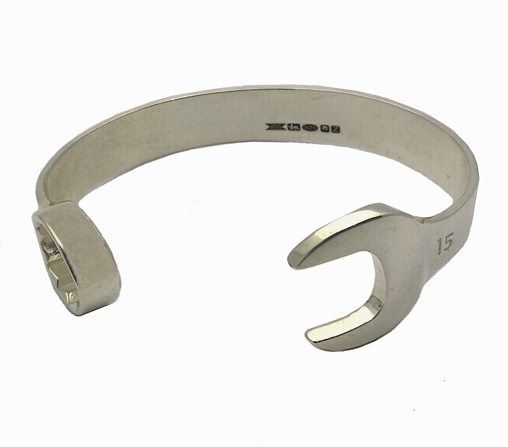 15mm Silver Spanner Bangle